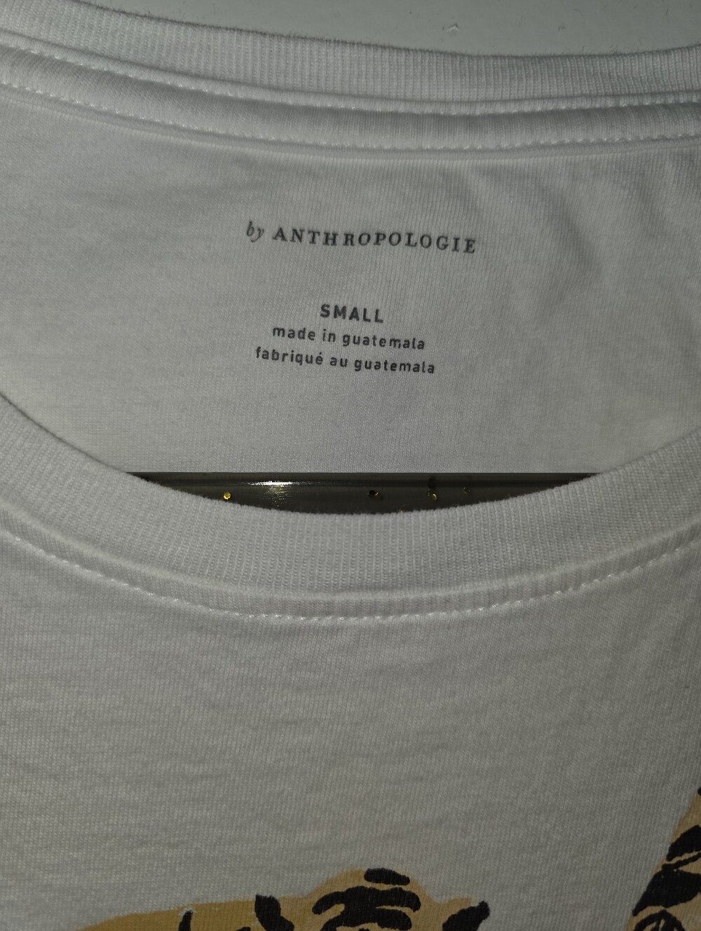 Anthropologie 100% Cotton Tiger Tee Size Small - Picture 2 of 5